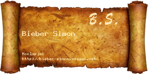 Bieber Simon névjegykártya